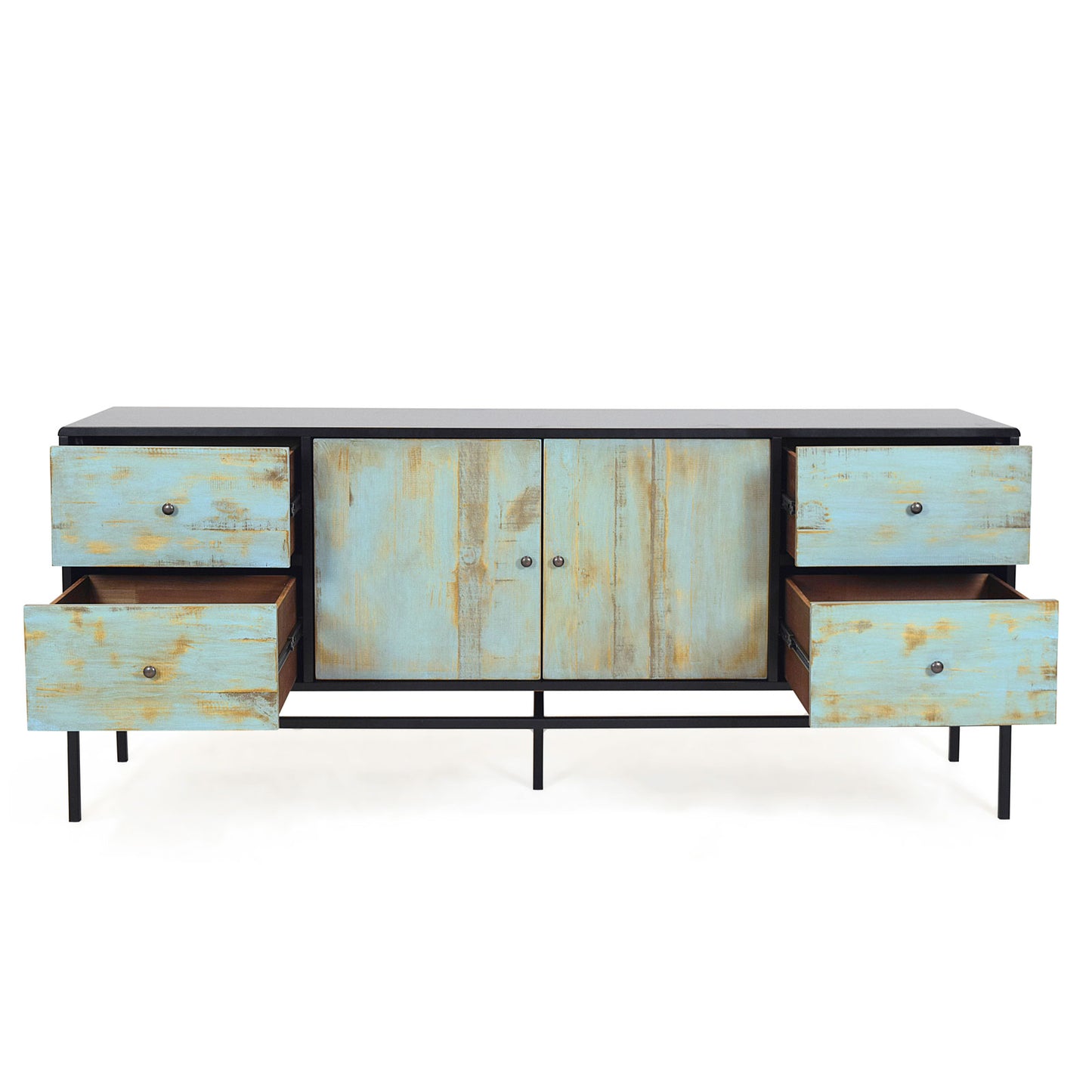 Charming MDF and solid wood buffet with metal base from Artefama Furniture