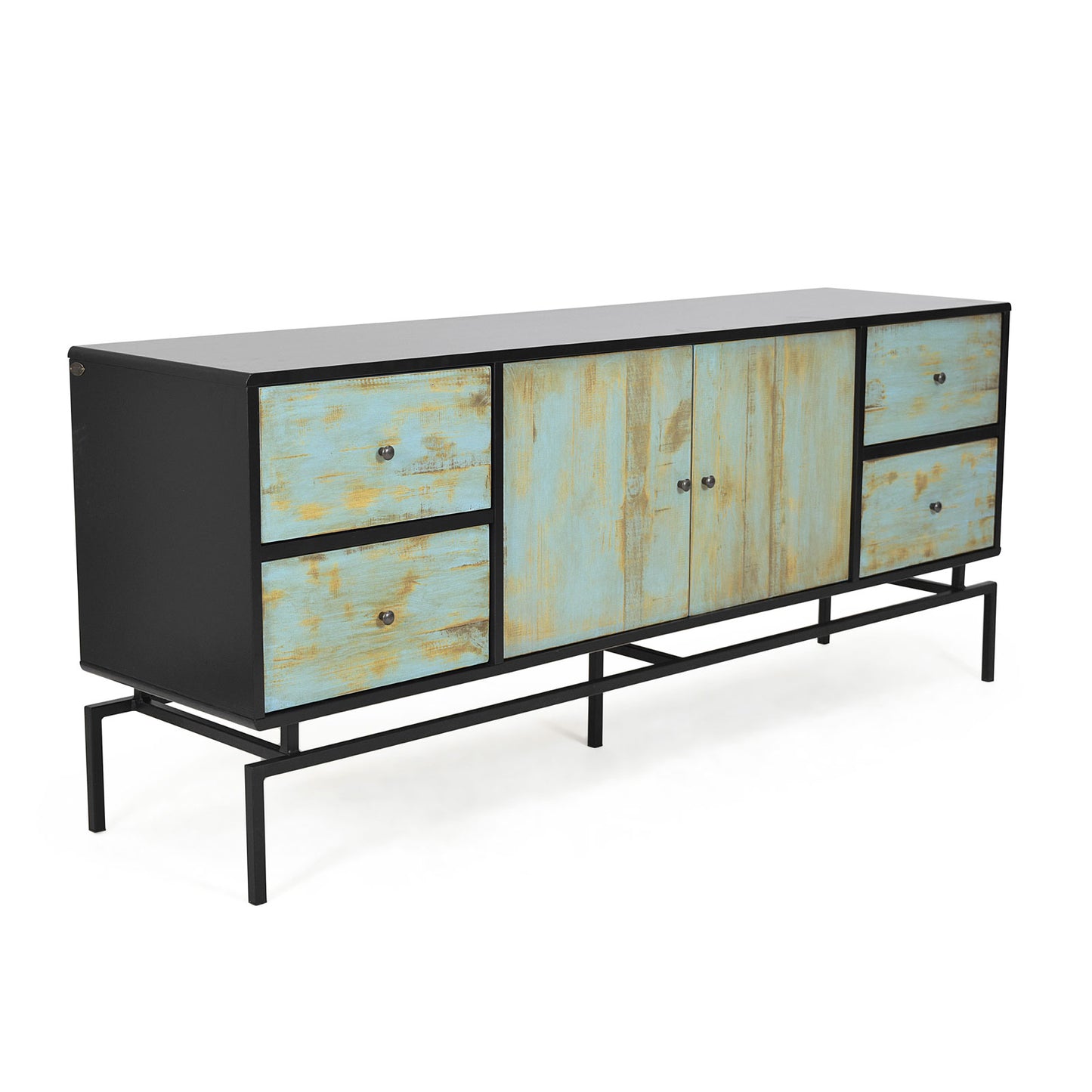 Charming MDF and solid wood buffet with metal base from Artefama Furniture