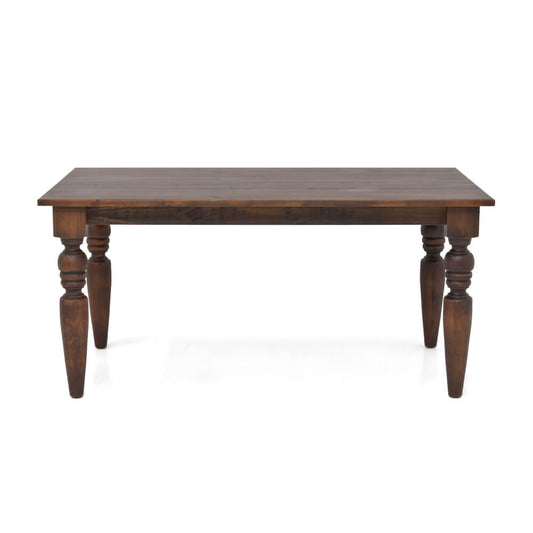 Flora Solid Wood Dining Table with 4” Turned Legs