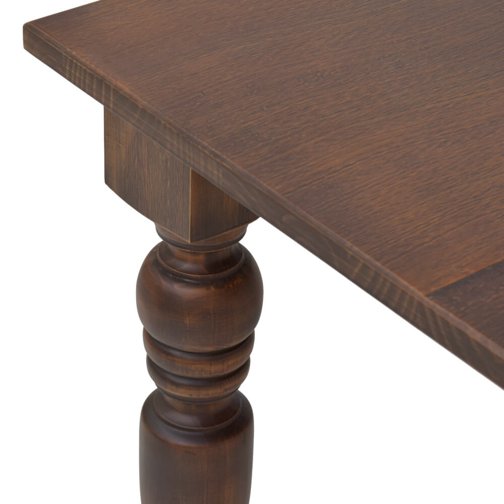 Flora Solid Wood Dining Table with 4” Turned Legs