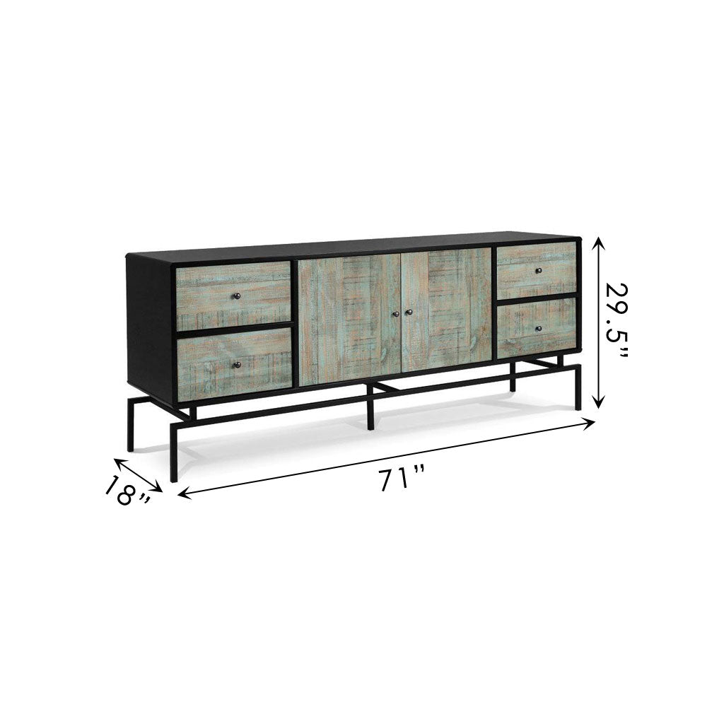 Charming MDF and solid wood buffet with metal base from Artefama Furniture