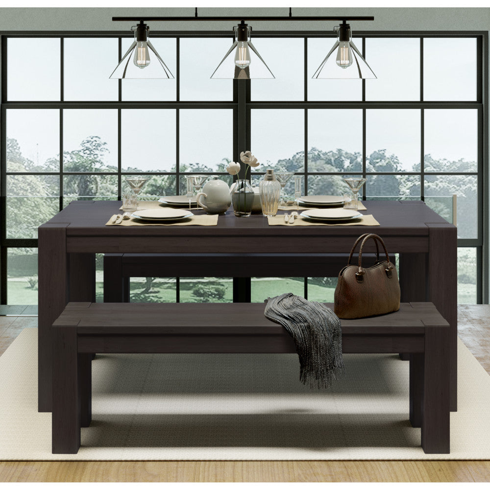 Kubo solid wood dining table, 63” Espresso