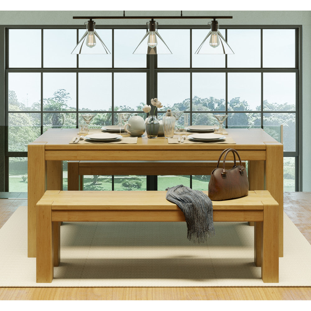 Kubo Dining Set Garapa Color with 2 benches