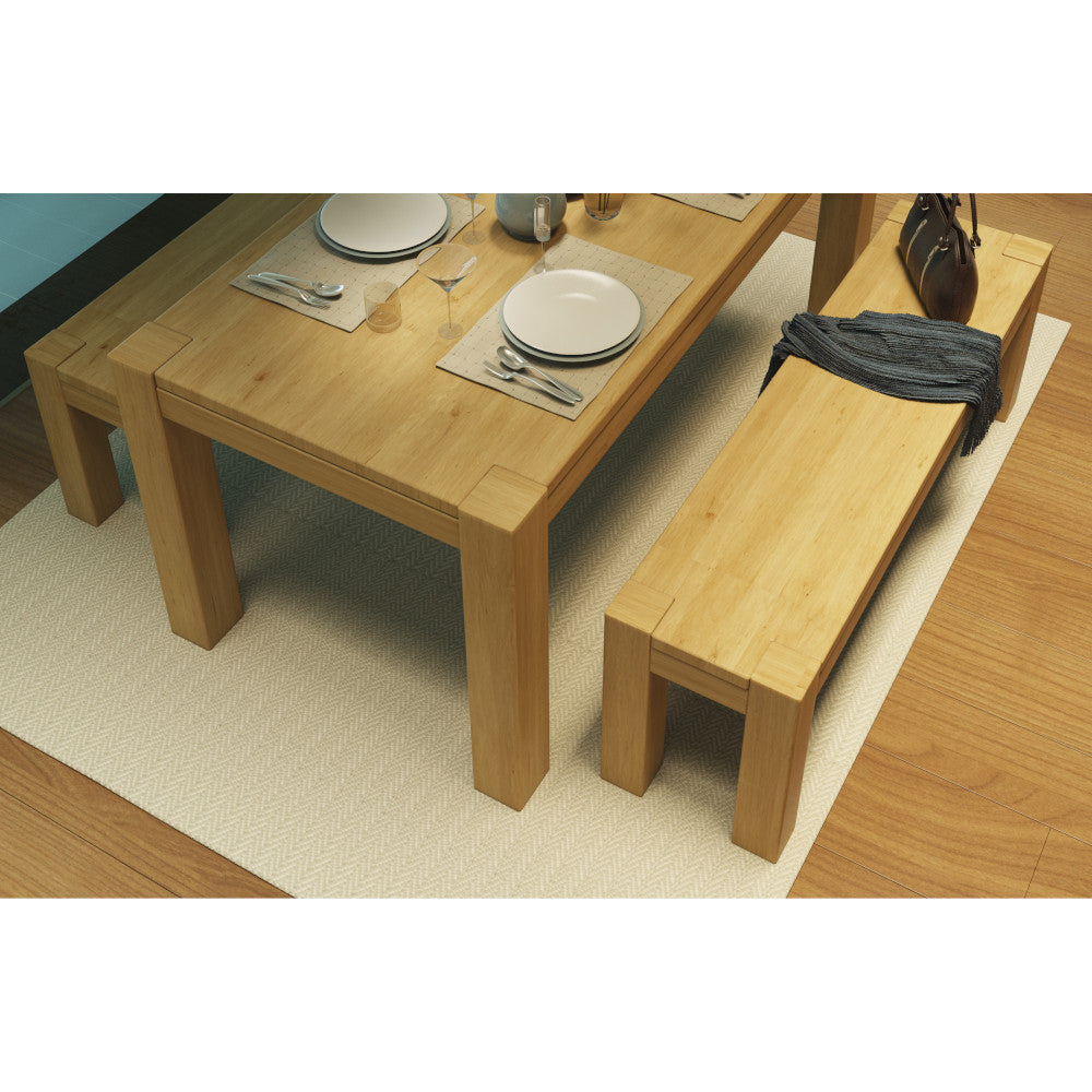 Kubo solid wood dining table, 63” Light brown