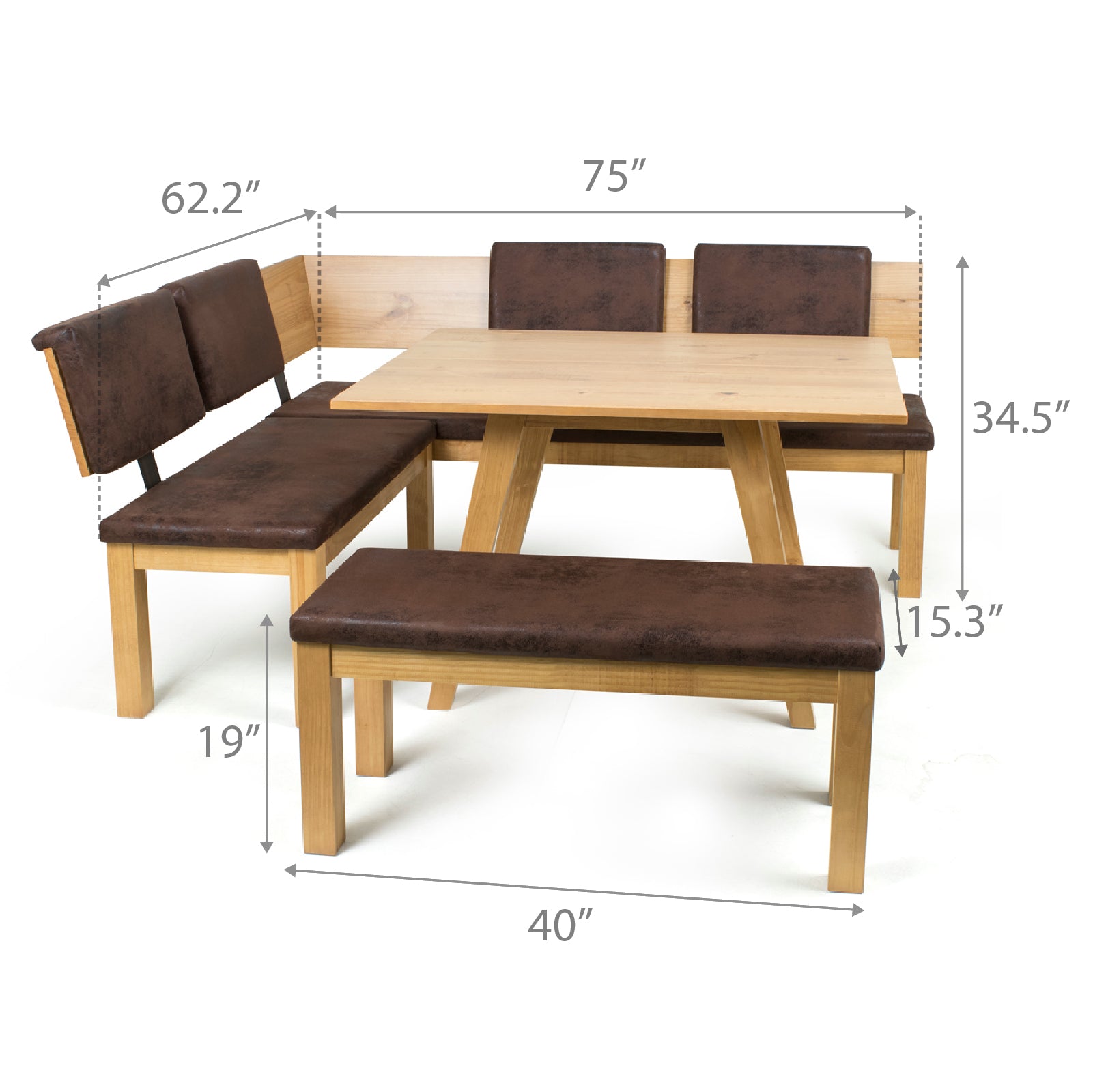 Gardiner 3 piece discount breakfast nook dining set