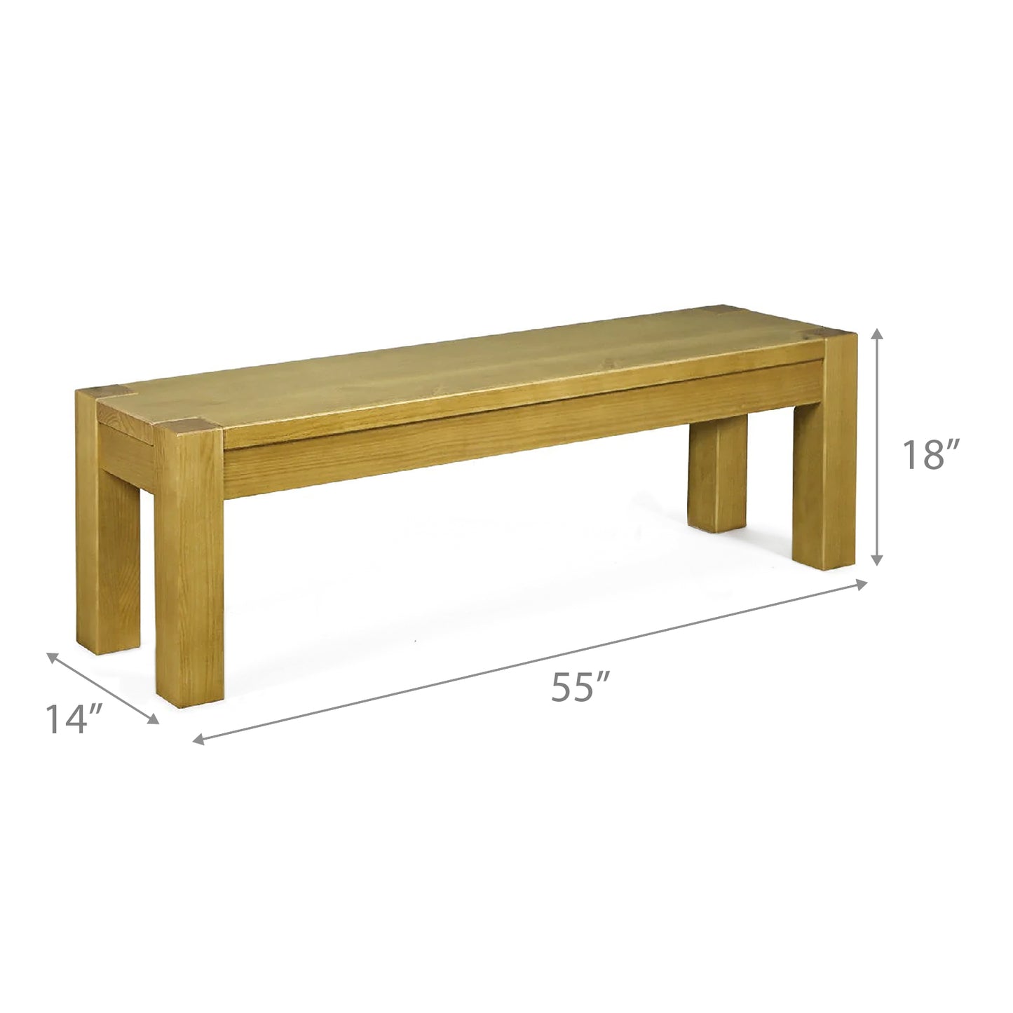 Kubo 55" Bench Light brown