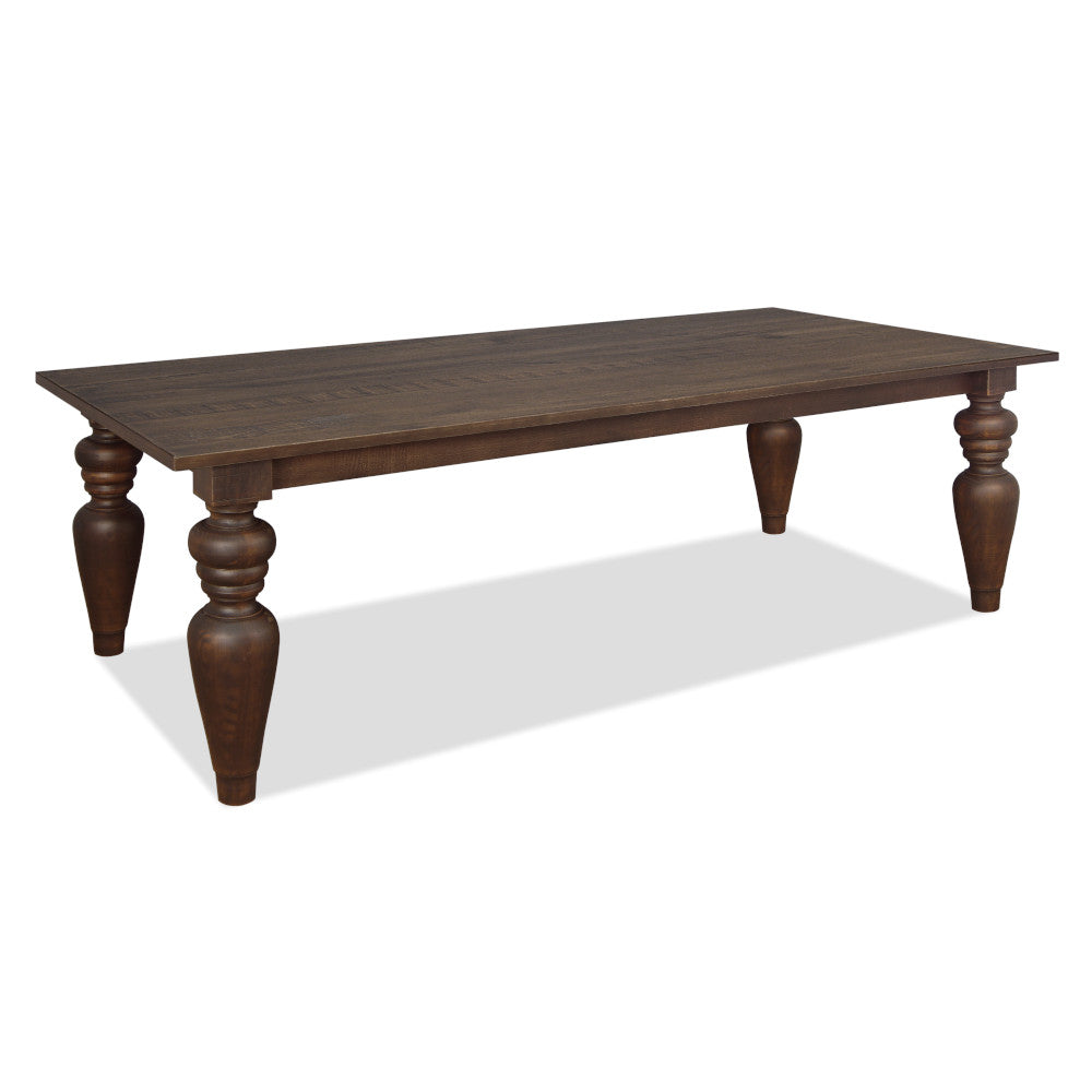 Flora Solid Wood Dining Table with 7” Turned Legs