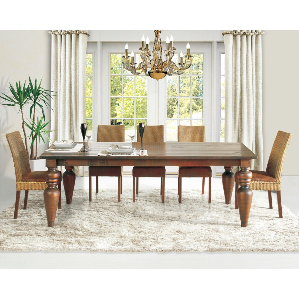 Flora Solid Wood Dining Table with 7” Turned Legs