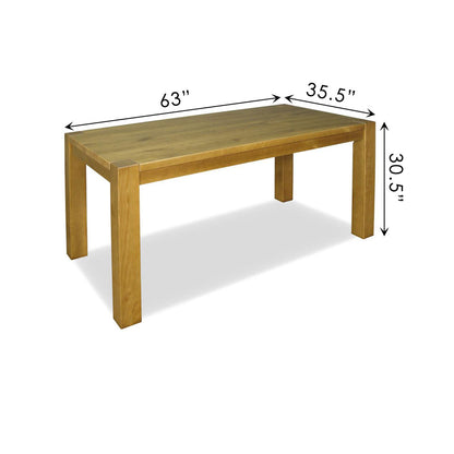 Kubo solid wood dining table, 63” Light brown