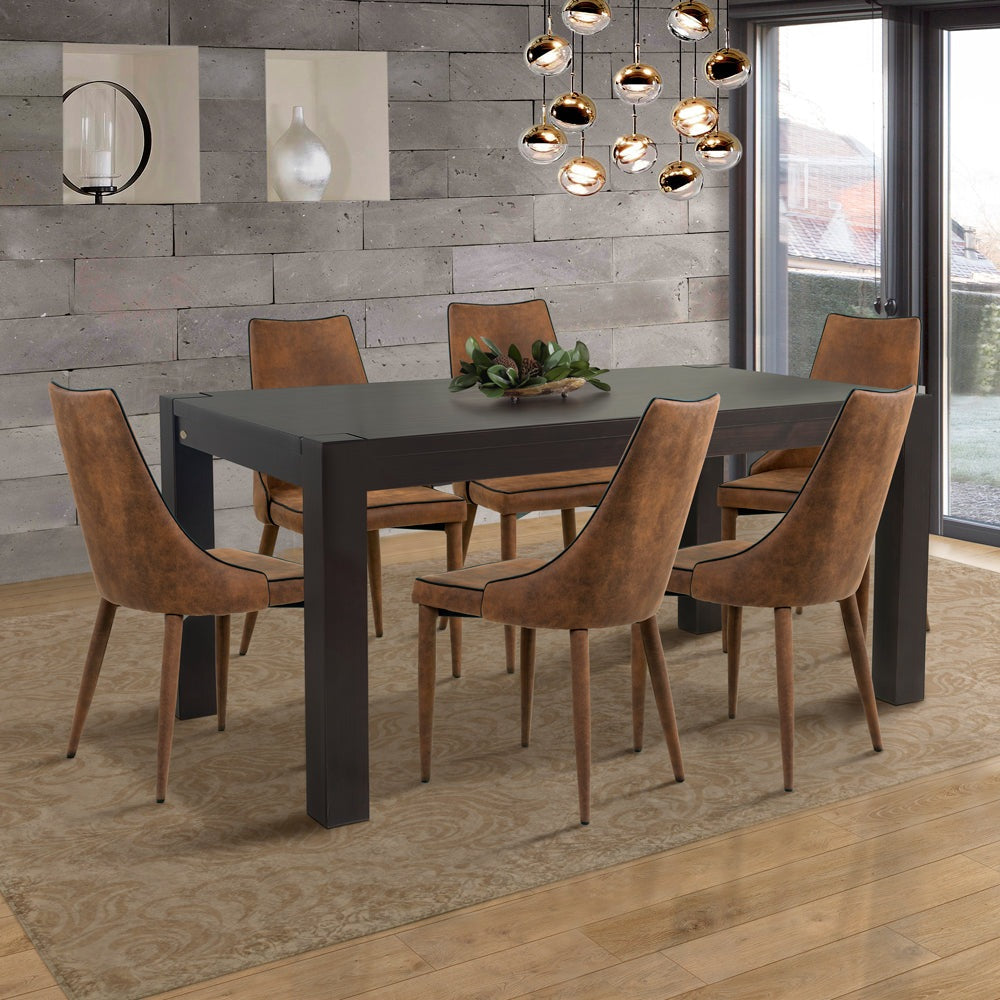 Kubo solid wood dining table, 63” Espresso