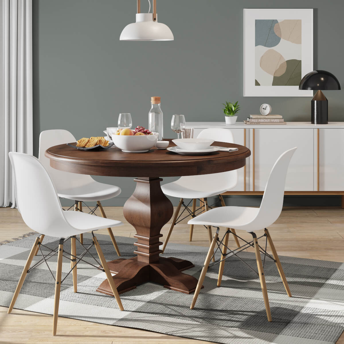 Tower 47" Round Dining Table Cinnamon