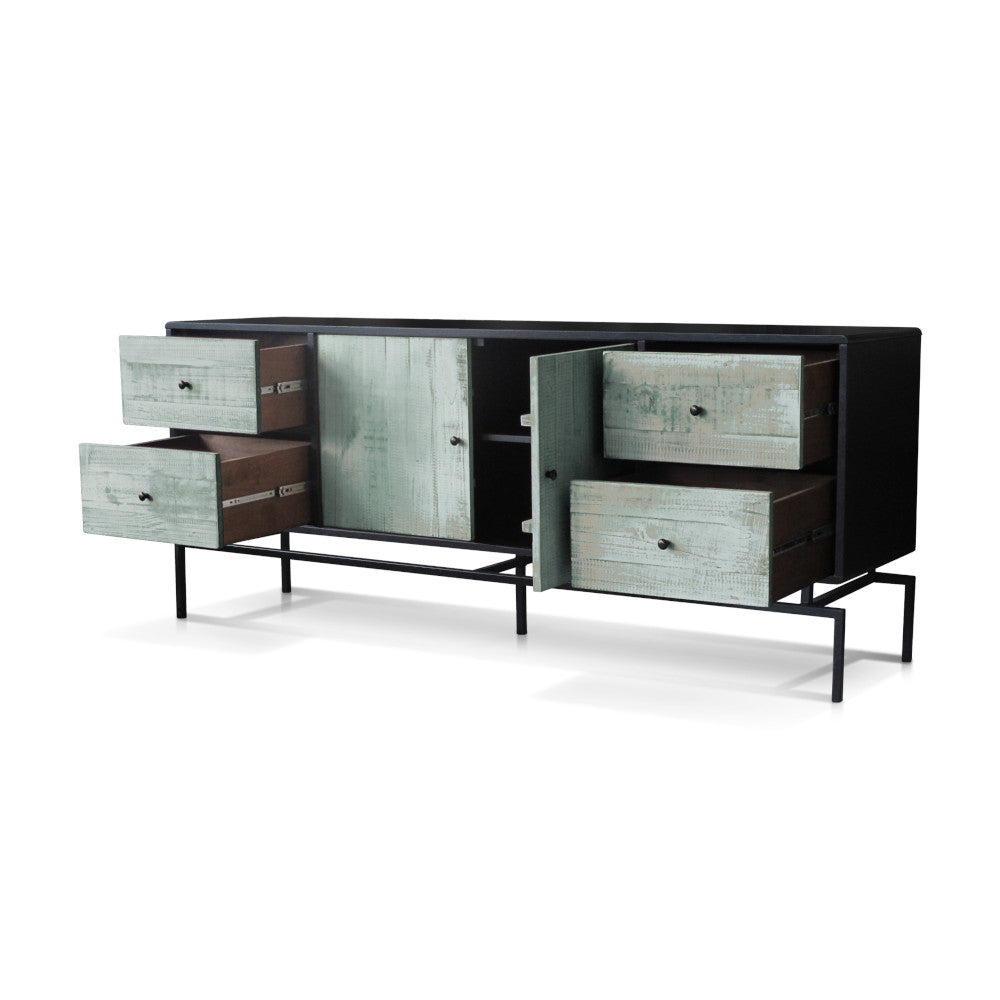 Charming MDF and solid wood buffet with metal base from Artefama Furniture