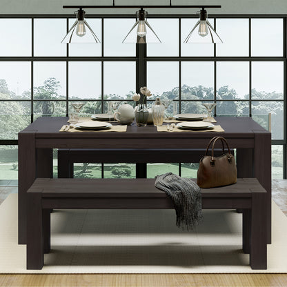 Kubo Dining Set Espresso Color with 2 benches
